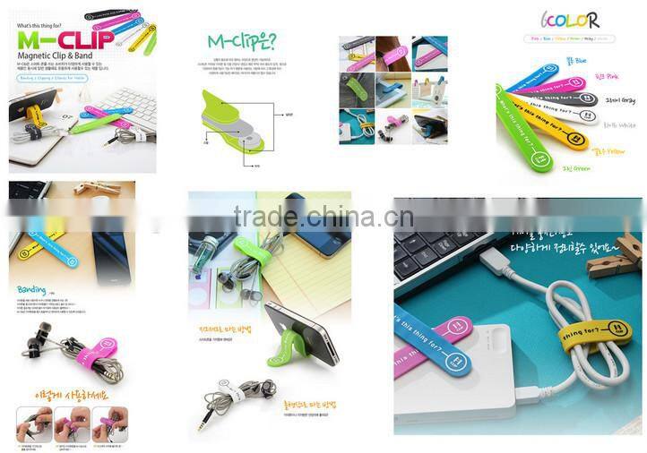 new design Multi-function silicone cable clip,paper/money clip,phone holder for promotion