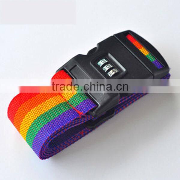 Embroidered ratchet tie down luggage strap for bagging machine