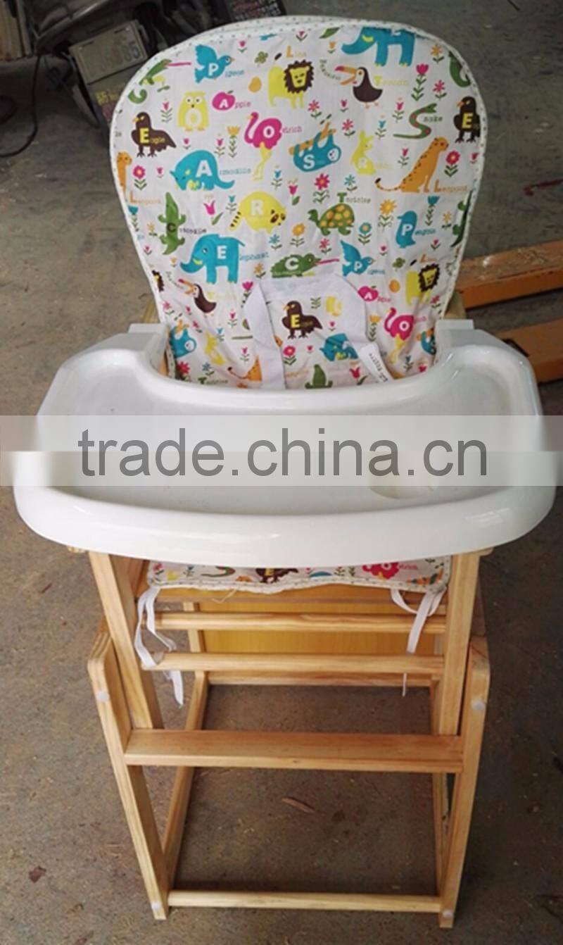 Manufacture wooden baby highchair multi-function baby eating chair