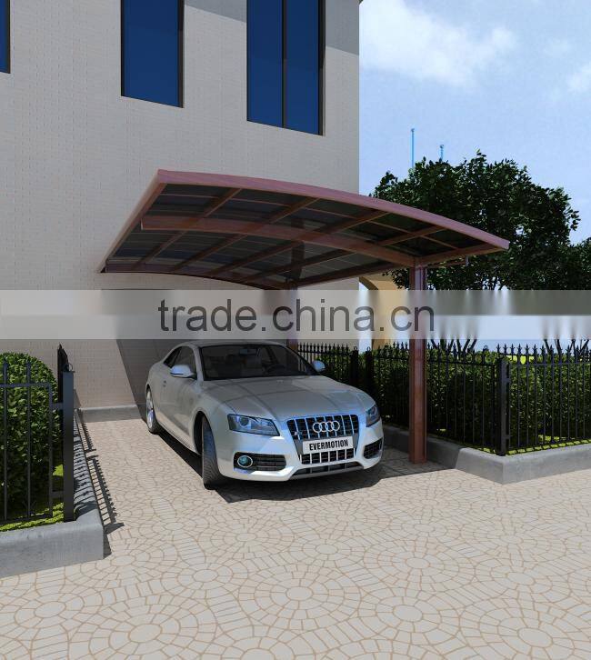 Strong and sturdy aluminum modern carport material with solid polycarbonate design