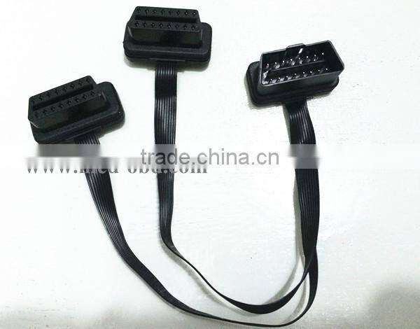 100cm compressed OBD2 Spitter Y cable cross angle 16pin female to 2 pieces 16pin male