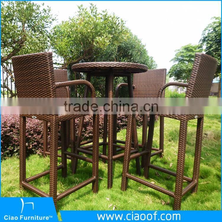 Newest High Bar Stool Garden Line Patio Furniture/French Bistro Rattan Chairs