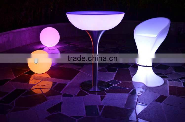 PE plastic remote control LED bar tables/color changing LED cocktail tables/illuminated LED light up table