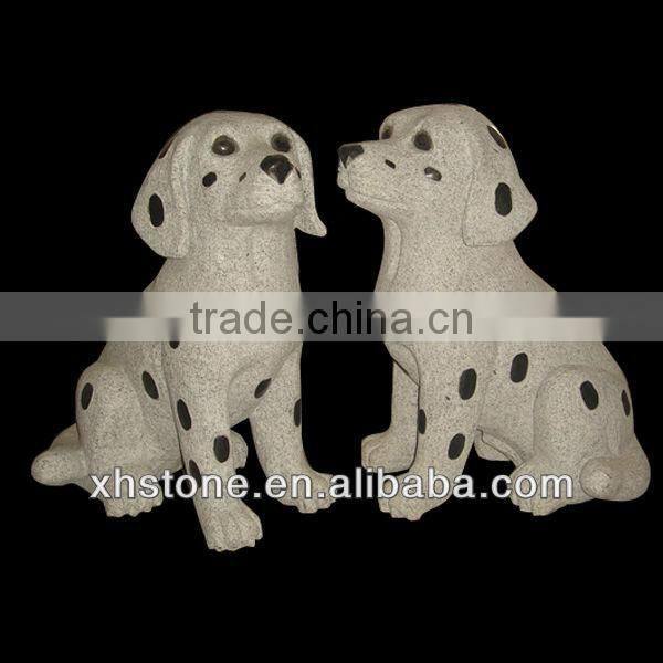 Couple white black dog sculpture for hot sale