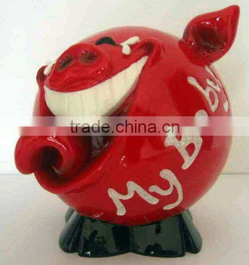 Artificial polyresin piggy coin box