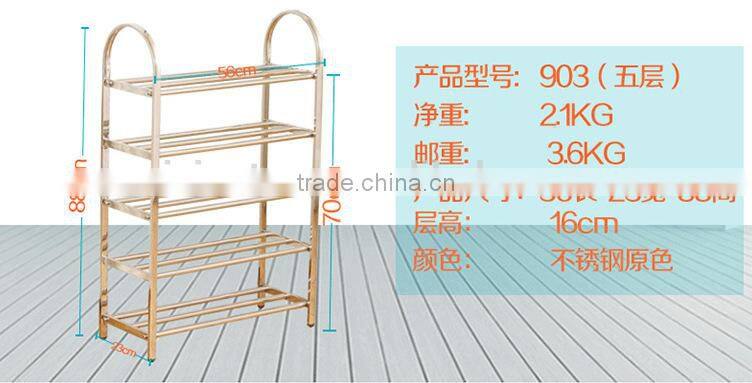 5 tiers stainless steel square tube shoes storage orginaze