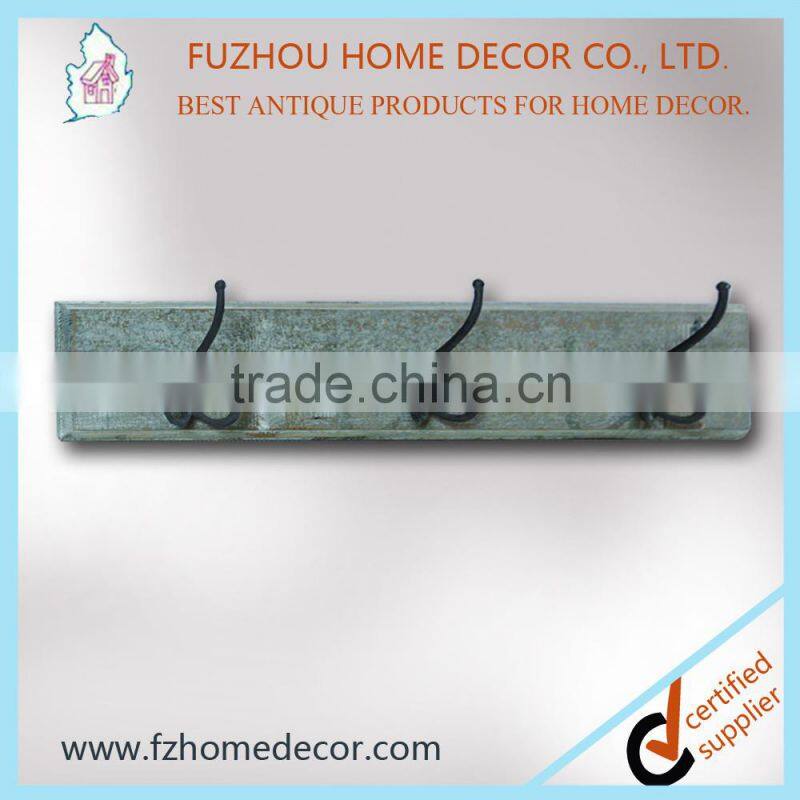 New arrival metal wall mouted hook with wooden base for hanging clothes or bags