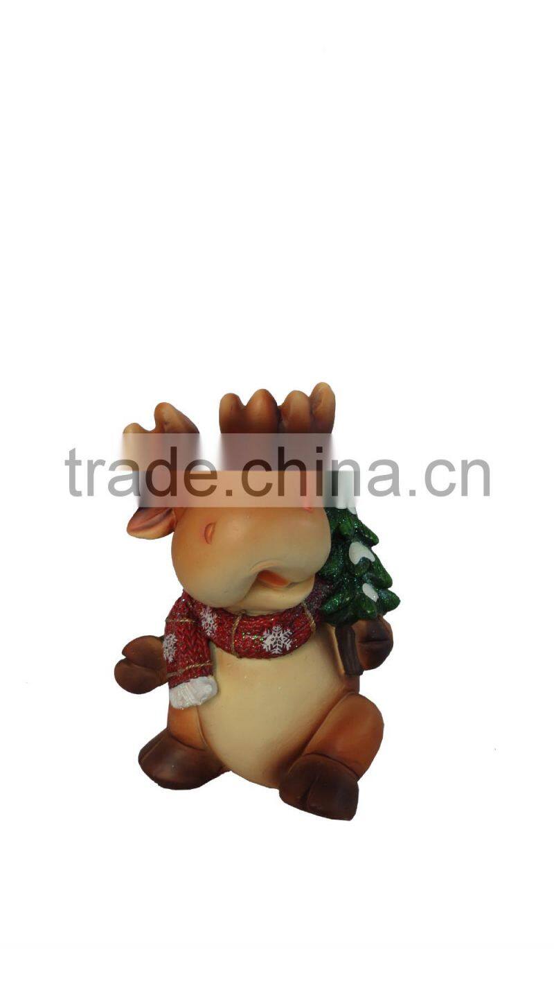 2014 new handmade resin christmas reindeers gift for sale