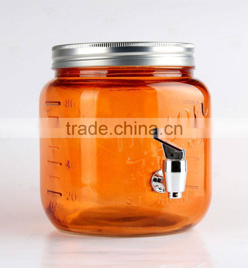 2.5L new style glass dispenser,MASON dispenser