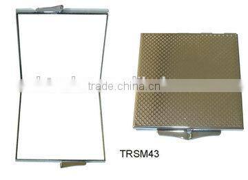 Metal foldable pocket square mirror handheld compact mirror