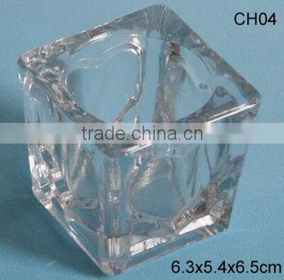 clear square glass religious candle jar for birthday wishes