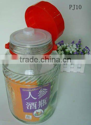 Hot sell glass liquor dispenser with metal tap