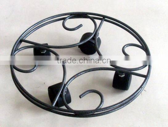 HIGH QUALITY home removable metal flower shelf Plant Trolley wheel flower shelf