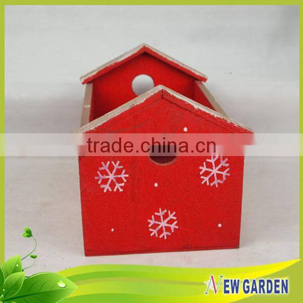 China Supplier Mini Size Clay Pot ,House Shape Red and Green Planter