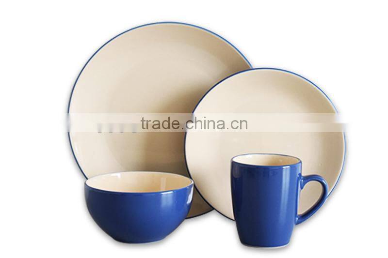 solid color grey color and white color tableware set