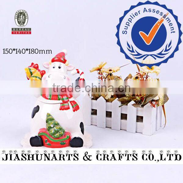 Festive Dairy Cows Coffee Tea Sugar Ceramic Storage Jar