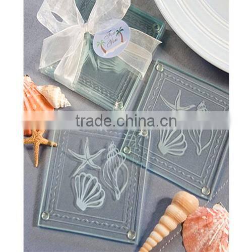 fancy beautiful wedding glass coaster
