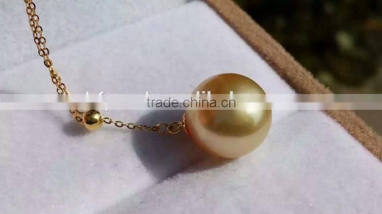 18k gold 9-10mm gold south sea pearl pendant