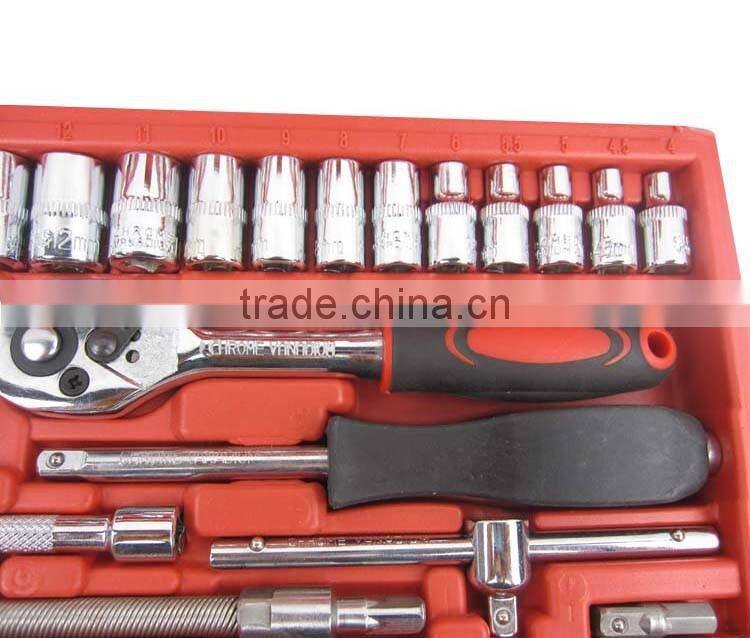 46pcs socket set 1/4" Auto Repair Tool car ratchet wrench set