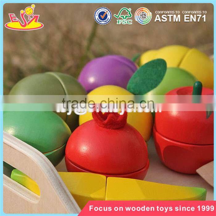 wholesale kids play kitchen toys wooden cutting fruit set funny wooden cutting fruit set for children W10B185