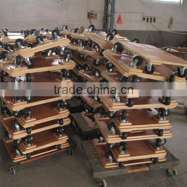 Four caster wheel moving take car transport wooden fruit tool cart