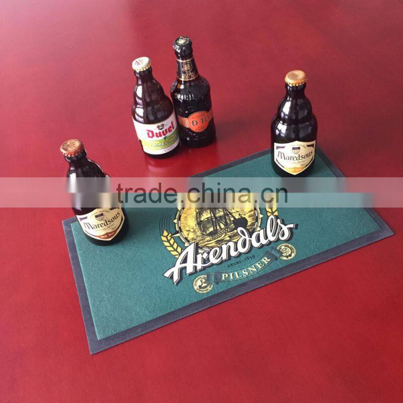 logo printed non woven fabric rubber beer runner bar mat