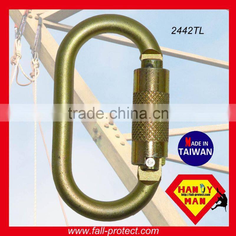 2442KSG Screw Lock 25kN Galvanized Steel Oval Carabiner