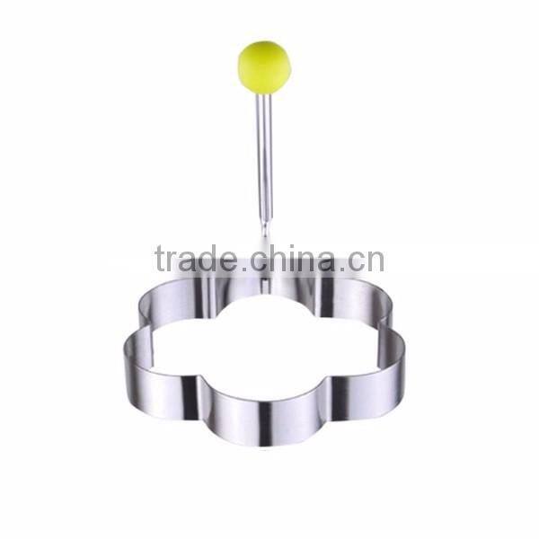 Stainless Steel Fried Egg Mold Pancake Mold Kitchen Tool Pancake Rings with Oil Brush 5 Pcs Set