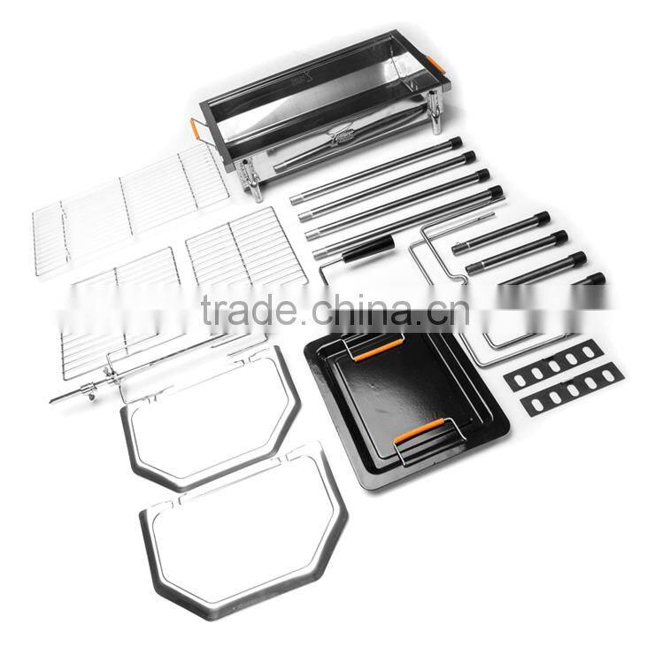 Rotating BBQ Charcocal grill with Stainless Steel wire mesh