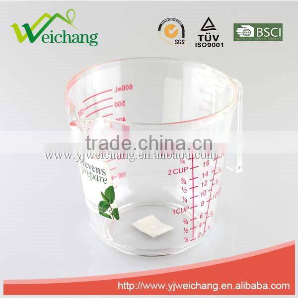 WCJ533 New design Kitchen Measuring cup, plastic material PS 600 ml Good quality