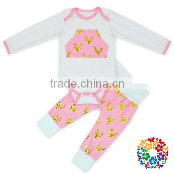 Fashion Baby Clothing Sets 3 Pcs Newborn Wears Clothes With Match Knot Headband Wholesale Baby Wear Outfits Children Clothing