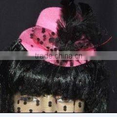 wholesale fashion mini top hat with flower/lady hair clips
