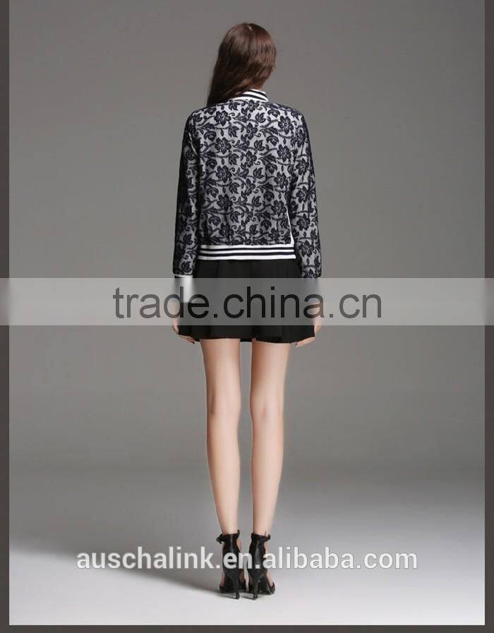 new arrival ladies short style lace sleeve 100% polyester jacket