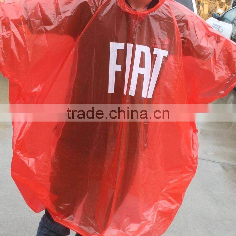 Eco-friendly children disposable plastic raincoat with cute cartoon logo