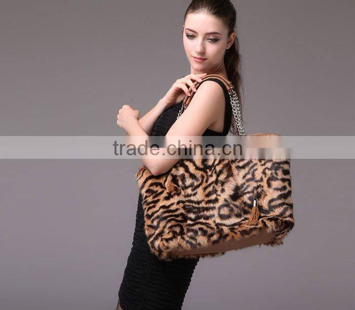 CX-H-07 Genuine Rabbit Fur Fashion 2017 Ladies Handbags