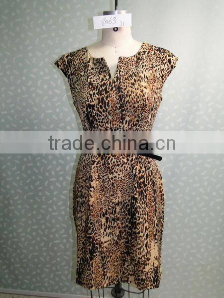 Animal print casual sleeveless dresses