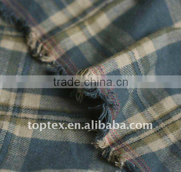100% cotton brushed flannel yarn dyed fabric