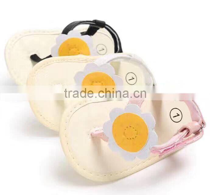 2017 cute Pink baby girl cool Sandals kid shoes baby girl summer Black child shoes white Flower casual beach party shoe