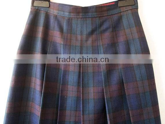 2017 new design pleated school uniform design plaid skirts