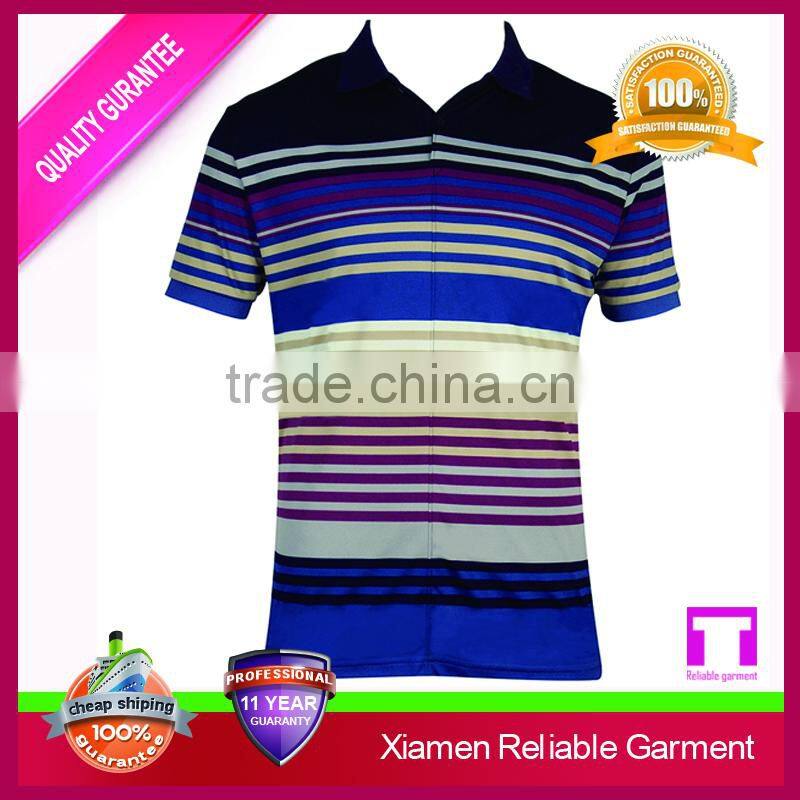 custom multi-color striped polo shirt for men, high quality polo shirts wholesale china