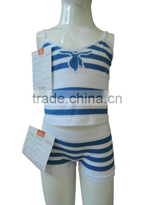 nice quality new style seamless girl's underwear girl's camisole & boxer sets