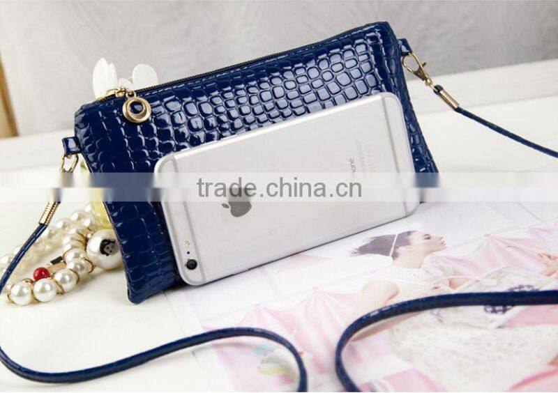 Korean fashion single shoulder pu leather crocodile lady women's shopping hand bag