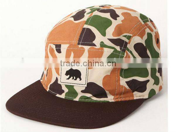 Floral crown suede brim custom 5 panel hat and Cap