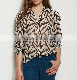 2014 ladies casual chiffon blouse