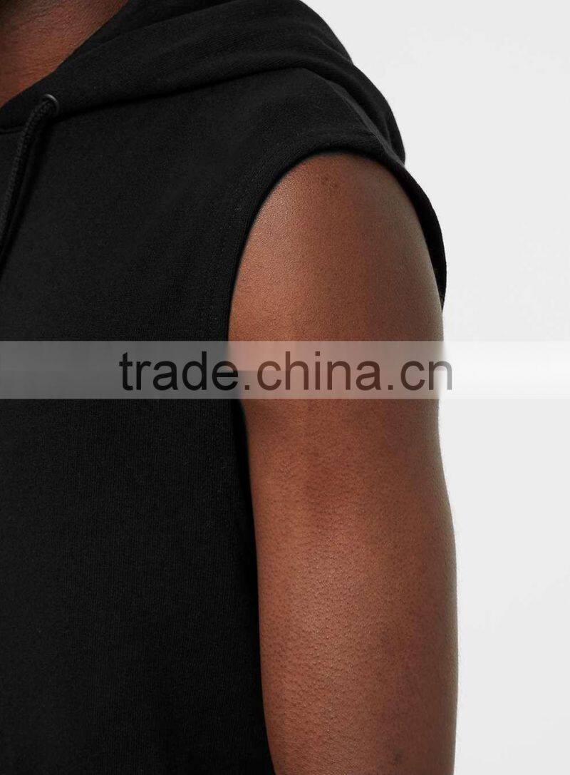 100%Cotton new arrival blank sleeveless hoodies men sleeveless hoodie 2016