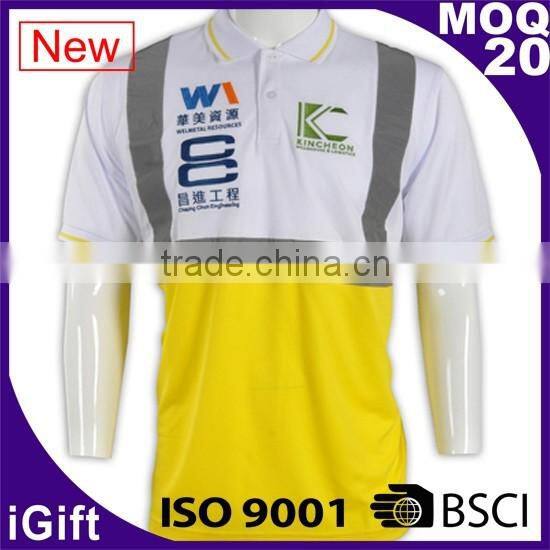 IS09001/BSCI Factory high visibility reflective safety polo shirt