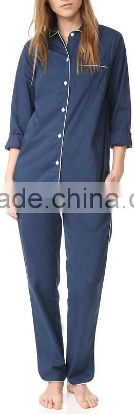 Wholesale Long Sleeve summer Women Cotton Pajama Set
