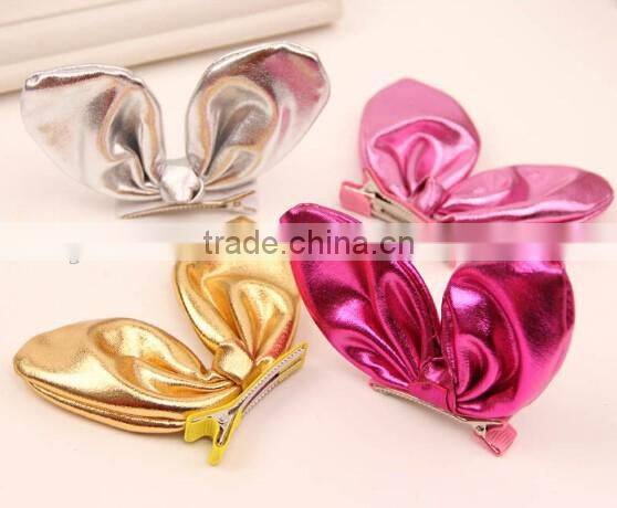 shining fabric cute rabbit kids hair clips