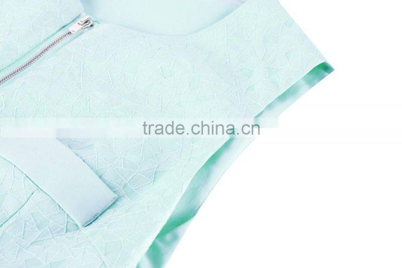 Ladies zipper-up sleeveless slim fitness normal dress wholesale