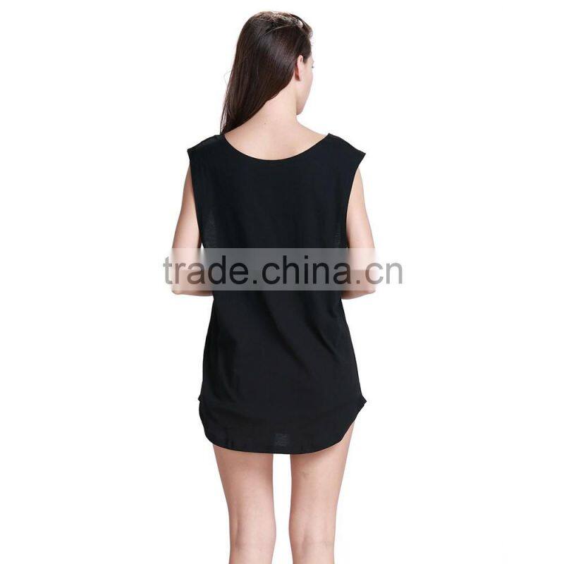Women's loose casual style sreetwear sleeveless t shirt/tank top
